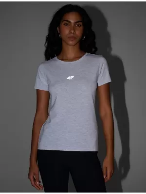 Dámské triko 4F 4FWMM00TTSHF2255 COLD LIGHT GREY MELANGE