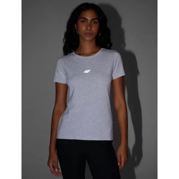  Dámské triko 4F 4FWMM00TTSHF2255 COLD LIGHT GREY MELANGE 