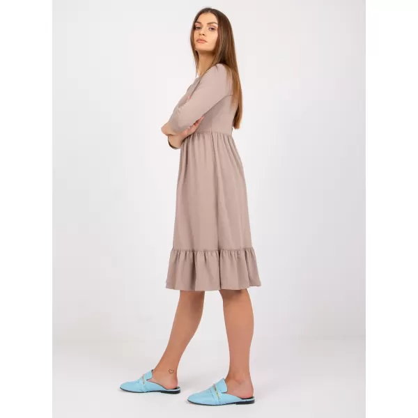  Dámské šaty RUE PARIS RV-SK-7554.74P DARK BEIGE 