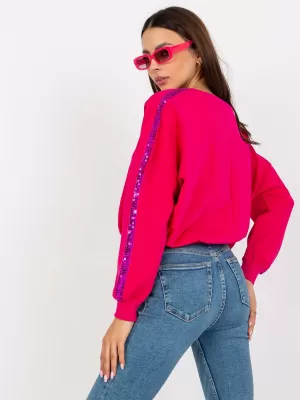 Dámská mikina RUE PARIS RV-BL-8067.88 FUCHSIA