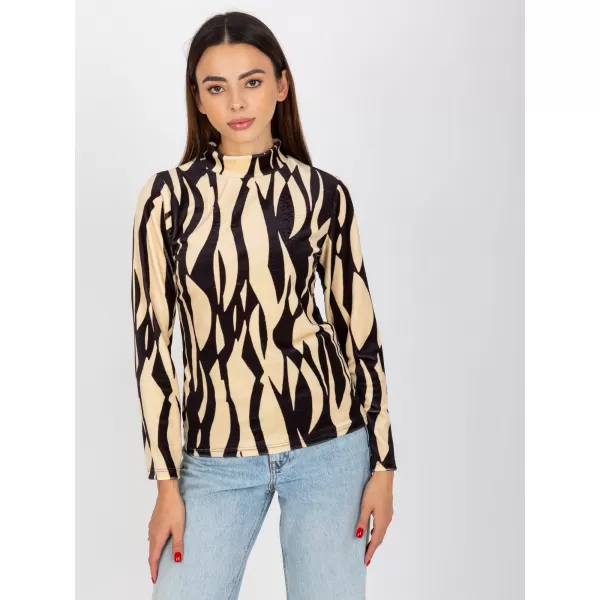  Dámská halenka RUE PARIS RP-BZ-8187-1.02X BLACK AND BEIGE 