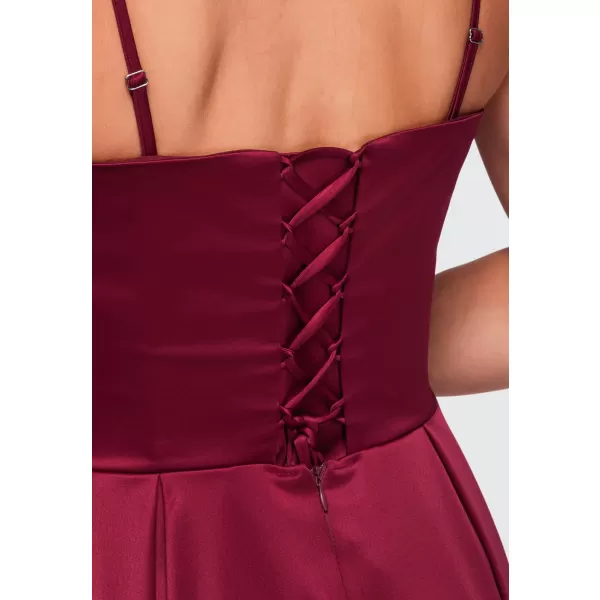  Dámské šaty LARICA LA-OM-DLR403 BURGUNDY 