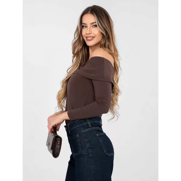  Dámské triko RUE PARIS RV-BZ-A1194.25 DARK BROWN 