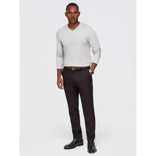  Pánské tričko OMBRE OM-LSBL-0143 LIGHT BEIGE 