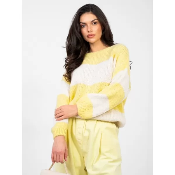  Dámský svetr ITALY MODA MI-SW-0203.71 BRIGHT YELLOW 