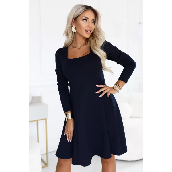  Dámské šaty NUMOCO IVANA 574-4 TMAVĚ MODRÁ 