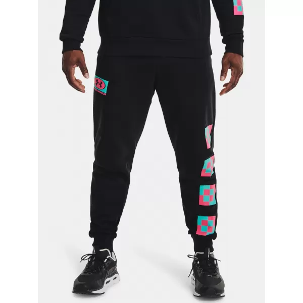 Pánské tepláky UNDER ARMOUR UA RIVAL FLEECE GEO JOGGER 1366437-001 ČERNÁ 