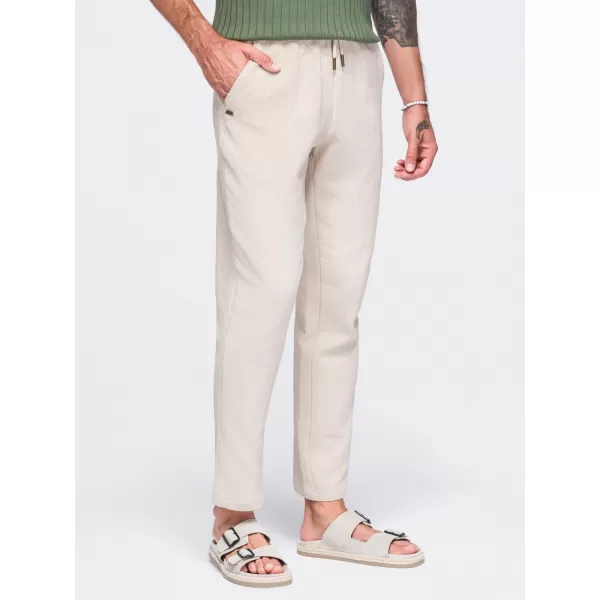  Pánské kalhoty OMBRE OM-PACP-0310 OFF-WHITE 