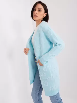 Dámský kardigan WOOL FASHION ITALIA AT-SW-234502.38X LIGHT BLUE