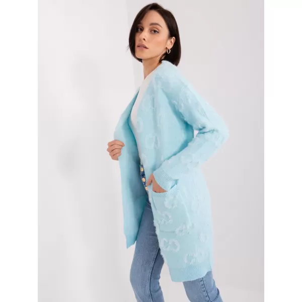  Dámský kardigan WOOL FASHION ITALIA AT-SW-234502.38X LIGHT BLUE 