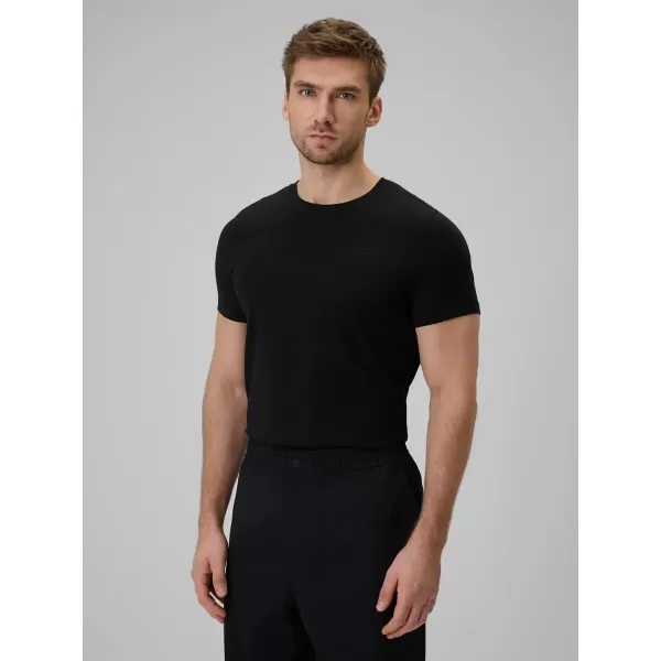  Pánské triko 4F 4FWAW25TTSHM2401 DEEP BLACK 