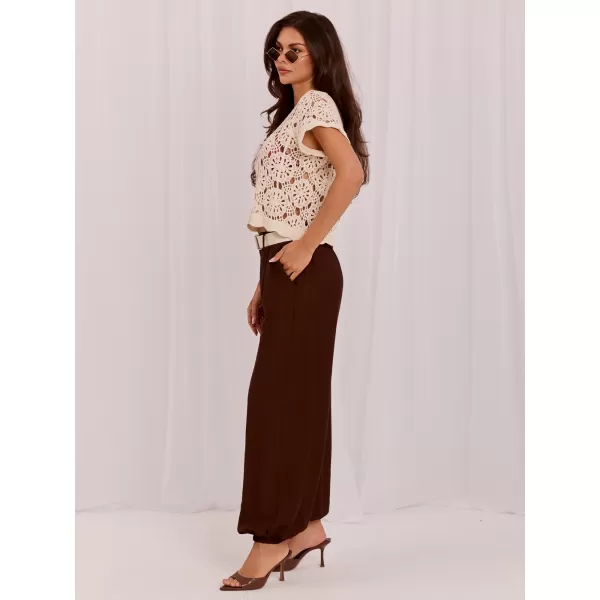  Dámské kalhoty RUE PARIS IT-SP-10368.34 DARK BROWN 