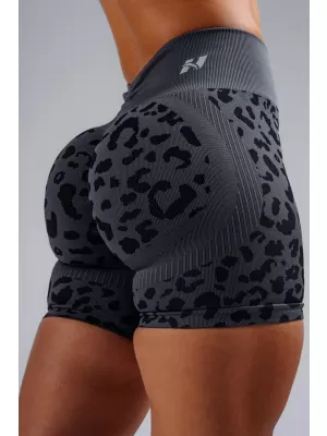 Kompresní push-up šortky s leopardím vzorem NEBBIA PRIMAL 856 BLACK LEOPARD