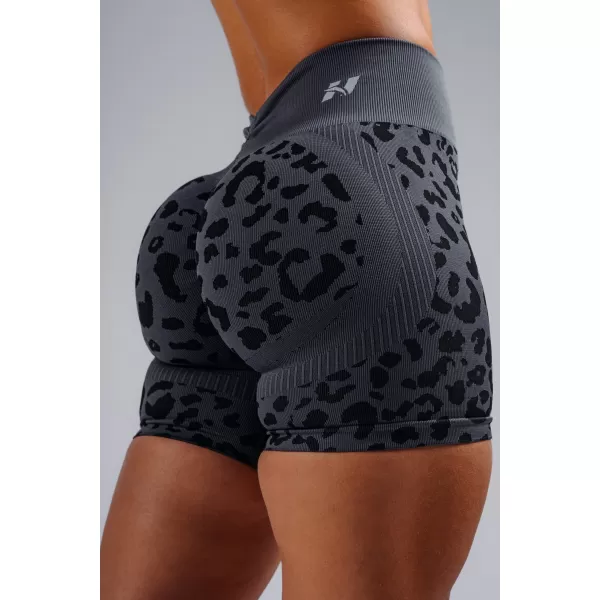  Kompresní push-up šortky s leopardím vzorem NEBBIA PRIMAL 856 BLACK LEOPARD 