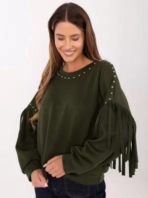 Dámská mikina RUE PARIS IT-BL-21731.85 KHAKI