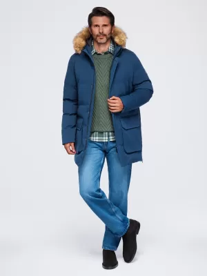 Pánská parka OMBRE OM-JALJ-0310 NAVY BLUE