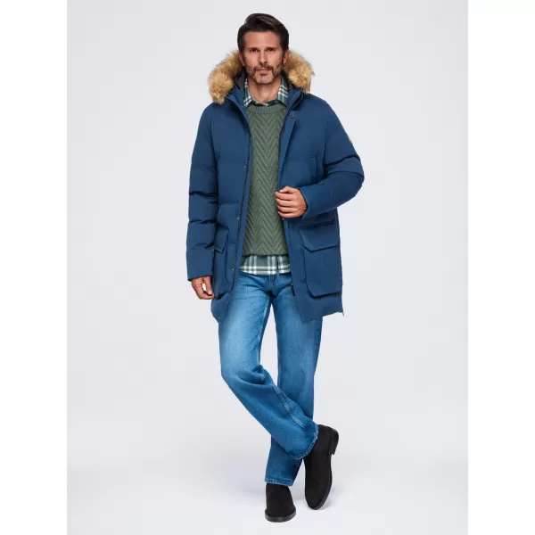  Pánská parka OMBRE OM-JALJ-0310 NAVY BLUE 