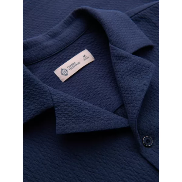  Pánská košile OMBRE OM-SHSS-0220 NAVY BLUE 