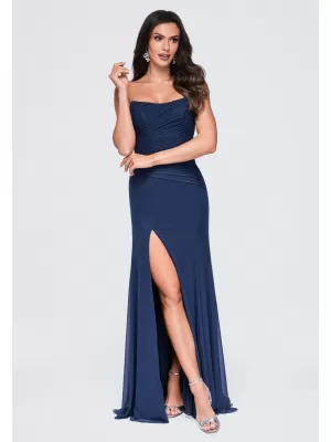 Dámské šaty LARICA LA-OM-DLR437 NAVY BLUE