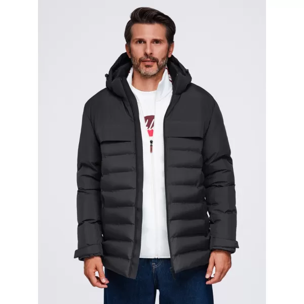  Pánská zimní prošívaná bunda OMBRE OM-JAHP-0305 BLACK 