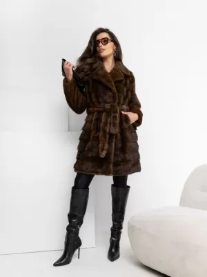 Dámský kabát FACTORY PRICE MBM-PL-25-32.98P BROWN
