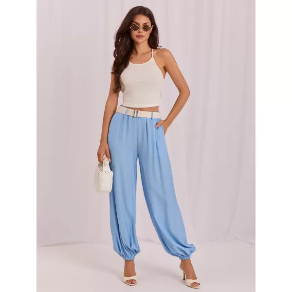  Dámské kalhoty RUE PARIS IT-SP-10368.34 LIGHT BLUE 