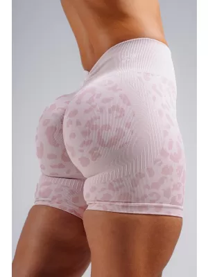 Kompresní push-up šortky s leopardím vzorem NEBBIA PRIMAL 856 PINK LEOPARD