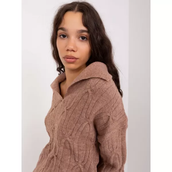  Dámský svetr WOOL FASHION ITALIA AT-SW-2349-2.96 BROWN 
