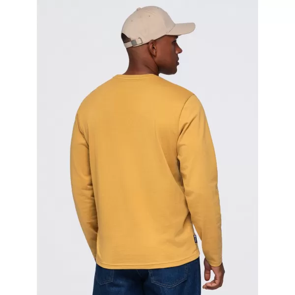  Pánské tričko OMBRE OM-LSBL-0142 MUSTARD 