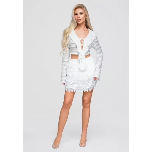  Dámská sukně OMBRE OW-GL-E0015 WHITE 