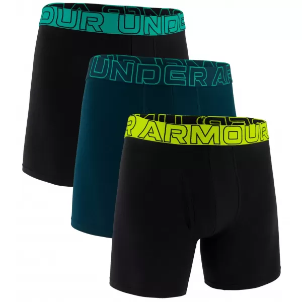  Pánské boxerky UNDER ARMOUR M PERF COTTON 6IN (3KS) 1383889-007 ČERNÁ 
