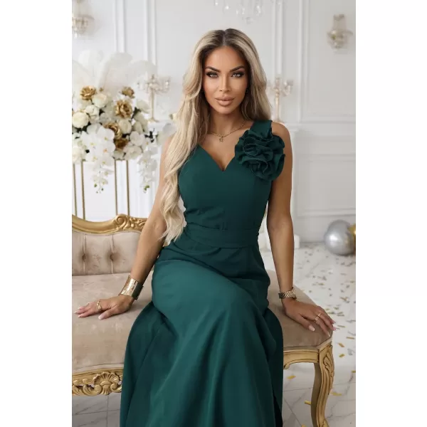  Dámské šaty NUMOCO 669-1 LAHVOVÁ ZELEŇ 