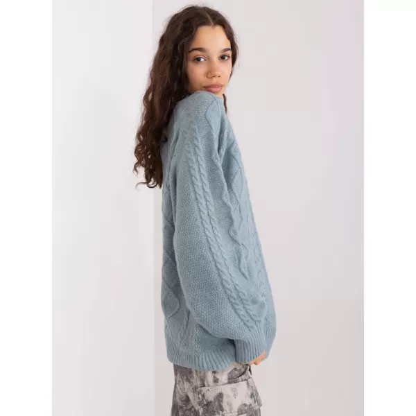  Dámský svetr WOOL FASHION ITALIA AT-SW-2355-2.12P GRAY-BLUE 