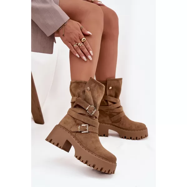  Dámské kotníkové boty BOTO QH7825/DA185 CAMEL 