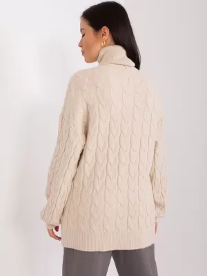 Dámský svetr WOOL FASHION ITALIA AT-SW-2348.07 LIGHT BEIGE