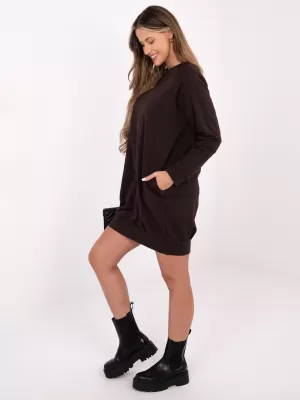 Dámské šaty BASIC FEEL GOOD RV-TU-5184.93P DARK BROWN