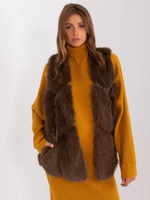 Dámská vesta WOOL FASHION ITALIA AT-KZ-2375.00P DARK BROWN