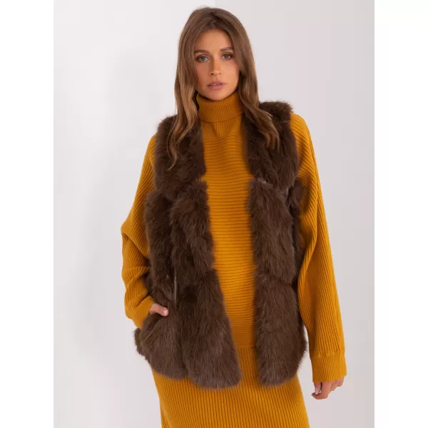  Dámská vesta WOOL FASHION ITALIA AT-KZ-2375.00P DARK BROWN 