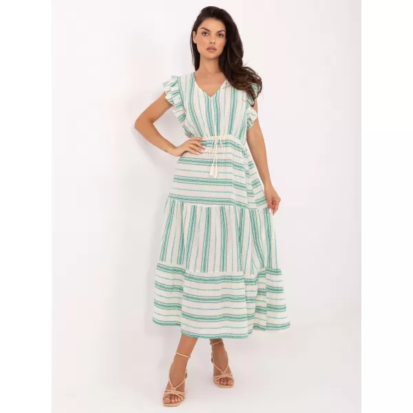  Dámské šaty OCH BELLA TW-SK-BI-28760.97 WHITE-GREEN 