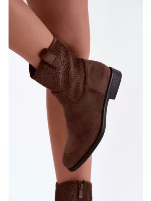 Dámské kotníkové boty S.BARSKI HY62-8125 CHOCOLATE
