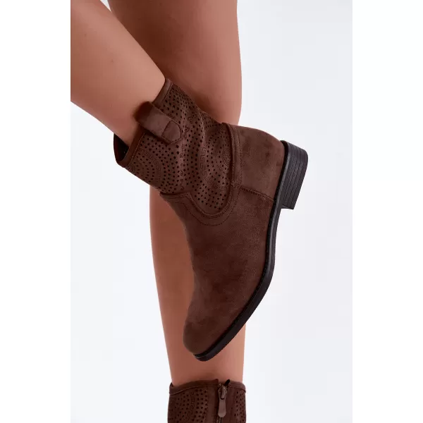  Dámské kotníkové boty S.BARSKI HY62-8125 CHOCOLATE 