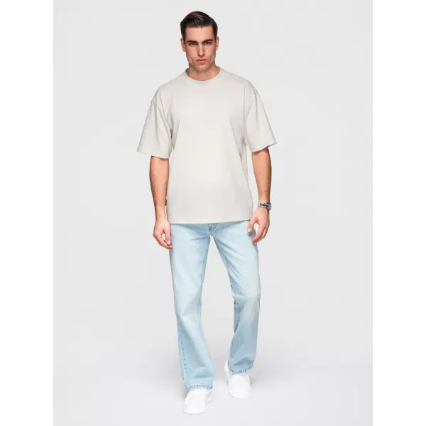  Pánské triko OMBRE OM-TSBC-0291 BLACK/LIGHT BLUE/OFF WHITE 