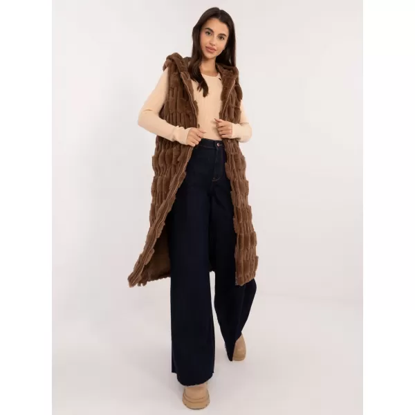  Dámská vesta WOOL FASHION ITALIA AT-KZ-2368-1.08 BROWN 