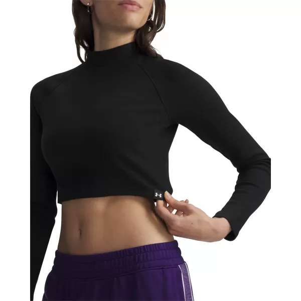  Dámské triko UNDER ARMOUR UA RIV RIB MOCK LS 6014795-008 ČERNÁ 