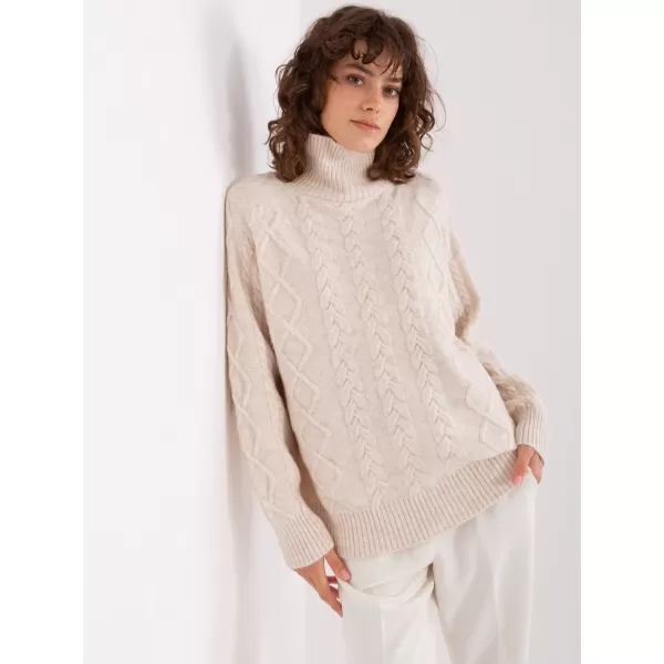  Dámský svetr WOOL FASHION ITALIA AT-SW-2355-2.12P LIGHT BEIGE 