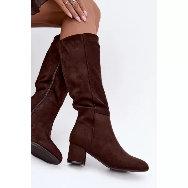  Dámské kozačky S.BARSKI HY62-8131 CHOCOLATE 