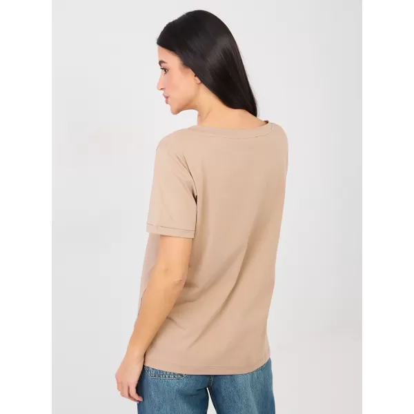  Dámské tričko RUE PARIS RV-TS-A1094.45 DARK BEIGE 