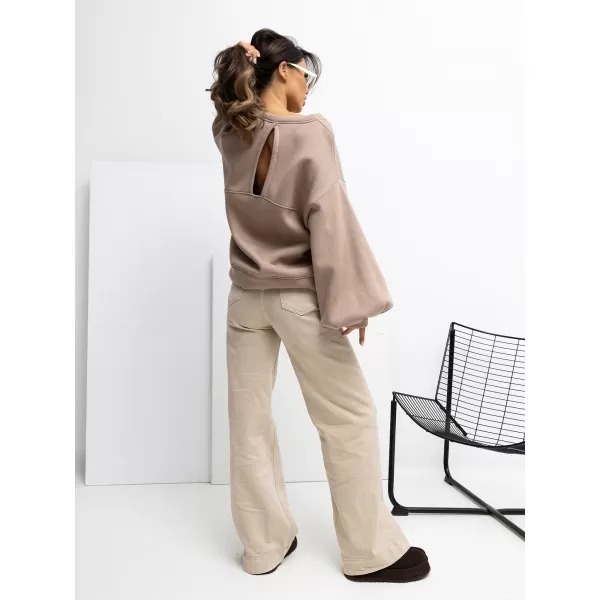  Dámská mikina RUE PARIS RV-BL-A1040.03 DARK BEIGE 