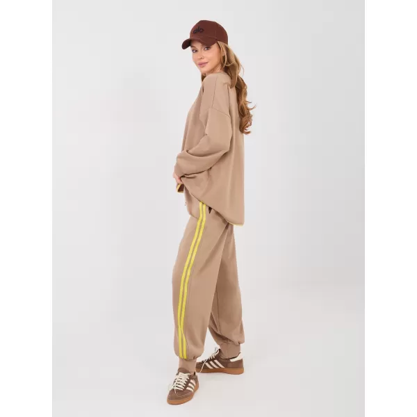  Dámská tepláková souprava RUE PARIS IT-KMPL-22216.75 DARK BEIGE 