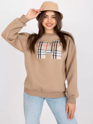 Dámská mikina EX MODA EM-BL-U617.95 DARK BEIGE